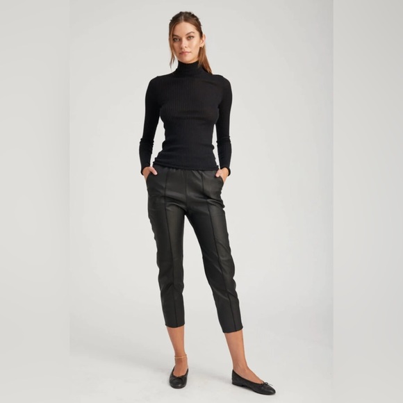 SPRWMN BLACK lamp skin LEATHER SLIM FIT JOGGERS SZ M $1,275 - Picture 1 of 11